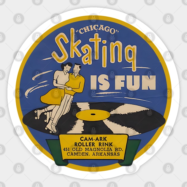Vintage Roller Skating Arkansas Sticker by Timeless Chaos